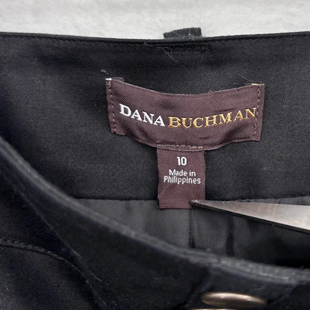 Dana Buchman Womens Pencil Skirt Black 10 Sailor Pockets Corpcore Business Basic - Picture 3 of 6